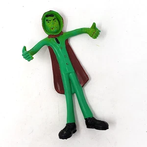 Vintage Dracula Vampire Bendable Figure Toy Halloween Green Plastic - Picture 1 of 7