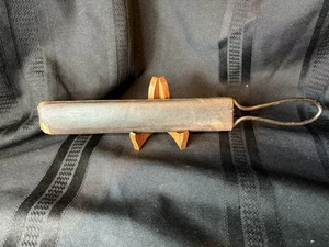Tira de afeitar vintage de cuero de doble cara con mango de bucle de metal - Imagen 1 de 9