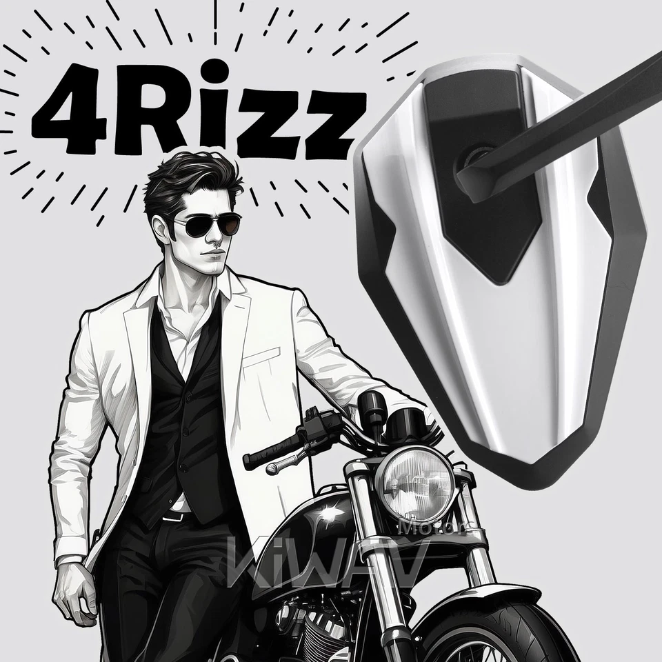 Espejos retrovisores 4Rizz blancos para Triumph Scrambler refrigerados por aire Foto 1 de 4