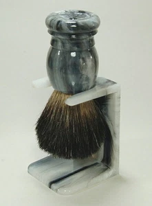 Simil Marmo Pennello da Barba con Supporto Vero Tasso 20 MM - Hans Baier - Foto 1 di 4