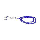 2x Beads Rosary 99 Grains Geometric Religious Article Prayer(Royal Blue) Eob