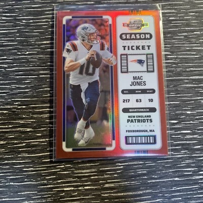 2022 Panini Contenders Optic Red Season Ticket Mac Jones /175 No. 50 4BF - Image 1 of 4