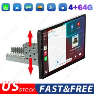 Single 1 DIN Apple CarPlay 10.1'' Android 13 Touch Car Stereo Radio GPS Wifi 64G - Picture 1 of 18