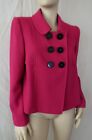 Marks and Spencer Magenta (hot pink) double breasted jacket/pea coat UK14 VGC