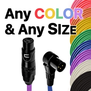 3 Pin XLR Female to Right Angle Male Balanced Microphone Premium Audio Cable - Picture 1 of 18