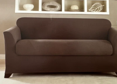 Funda SureFit Stretch Twill Mocha Dos Piezas Loveseat Nuevo en Paquete Foto 1 de 4