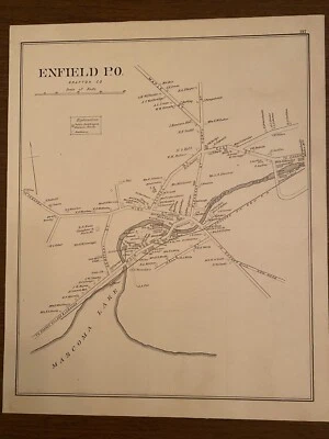 Rare 1892 Enfield, New Hampshire .D.H. Hurd & Company ,Atlas Map. - Image 1 of 4