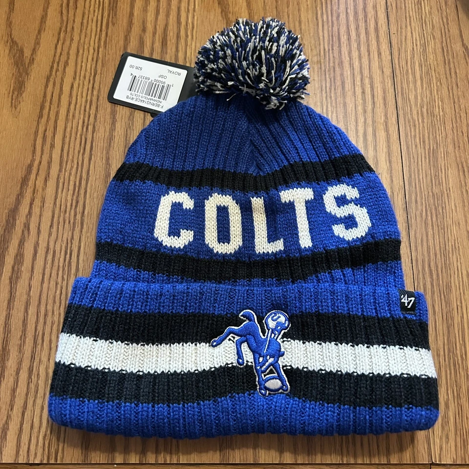 '47 Indianapolis Colts Bering Pom Cuffed Knit Hat- Blue