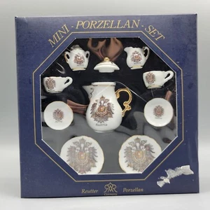 Miniature Porzellan Set Austria Emblem Design Design Reutter Germany Porcelain - Picture 1 of 15