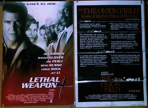 LETHAL WEAPON 4 '98 and The ONION FIELD '79 ORIGINAL movie posters - Picture 1 of 1