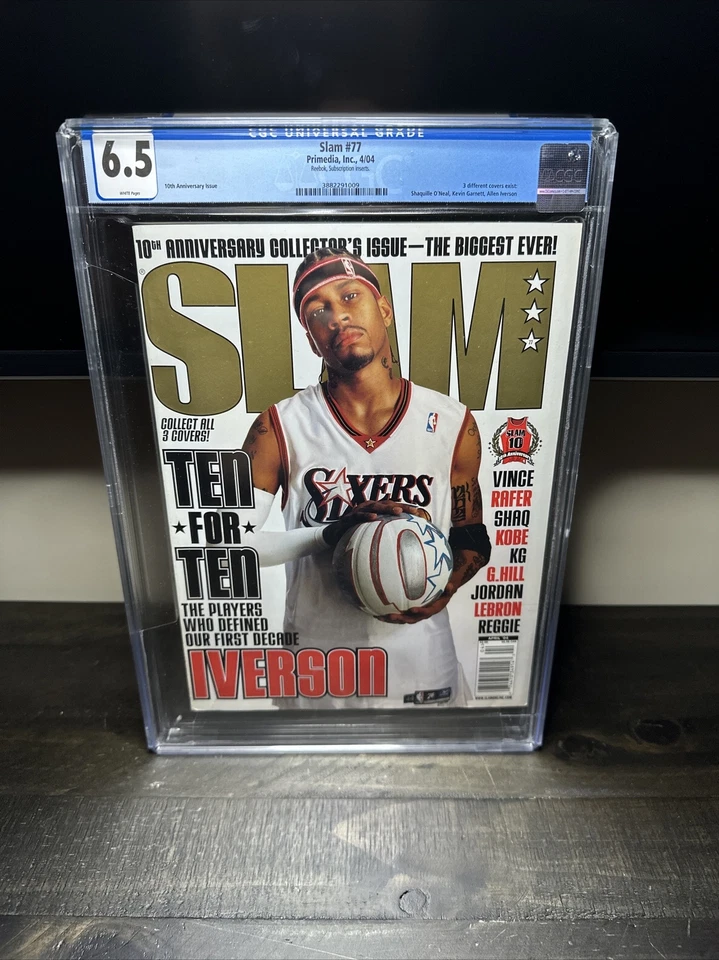 CGC 6.5 EDICIÓN QUIOSCO Slam Magazine (original)-Allen Iverson-abril 2004 Foto 1 de 1