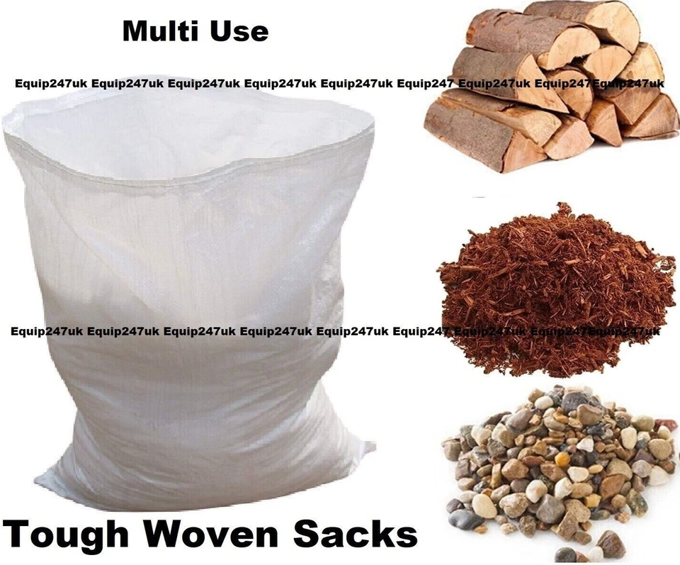100 x Tough Woven Polypropylene Builder Rubble Sacks Bags. ** ULTRA STRONG **