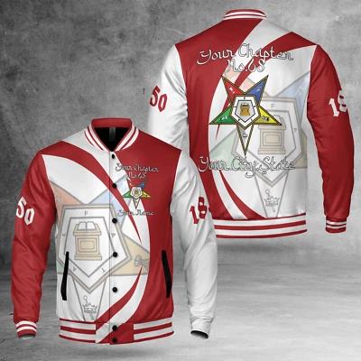 Chaqueta de béisbol unisex estilo círculo Order of the Eastern Star talla S-5XL Foto 1 de 4