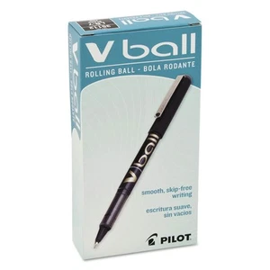 Pilot 35112 VBall Fine 0.7 mm Stick Liquid Ink Rollerball Pen - Black (1-DZ) New - Picture 1 of 4