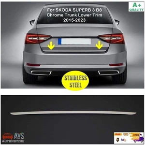 For Skoda Superb 3 B8 Chrome Trunk Lower Trim 2015-2023 Models Stainless Steel - Picture 1 of 8