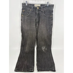RK Denim Jeans Mens 32x34 Black Wash Distressed Boot Cut Embroidered Pockets - Picture 1 of 14
