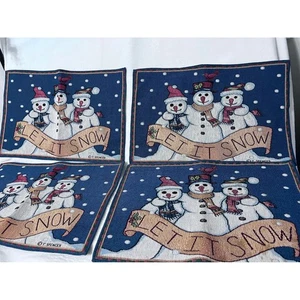 4er Set T Spencer Schneemann Let It Snow Weihnachten Tischsets/Tischsets - Bild 1 von 3