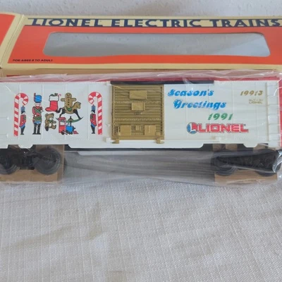 1991 LIONEL ELECTRIC TRAINS O GAUGE CHRISTMAS BOXCAR 6-19913 NEW OLD STOCK - Image 1 of 4