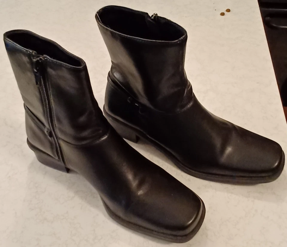 Naturalizer Zapatos Mujer DEPOT Negro Suave 6.5 N Cuero Botines Vestido Botas Foto 1 de 4