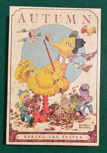 Complete Vintage Milton Bradley Sesame Street Autumn Raking Leaves 60pc Puzzle - Picture 1 of 10