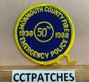 MONMOUTH COUNTY, NEW JERSEY EMERGENCY POLICE FIRE 50TH ANNVERISARY PATCH NJ - Picture 1 of 2