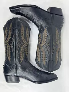 Vintage Durango exotische Gator Krokodil Cowboy Westernstiefel handgefertigt schwarz 8,5 D - Bild 1 von 17