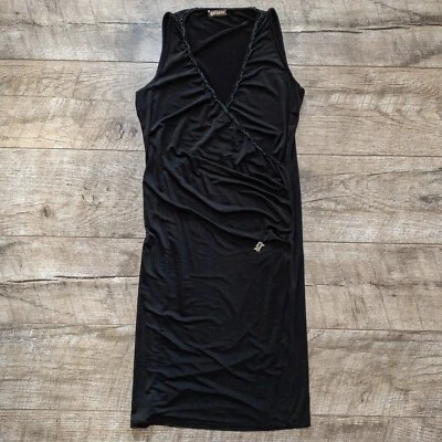 John Galliano Vintage Sleeveless Dress Size 28/42 Black V Neck Made In Italy - Image 1 of 4