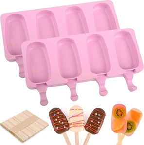 2PCS Stampi per Gelato con 50 Bastoncini in Legno per Cake Pop, Ice Pop, Torte - Foto 1 di 6