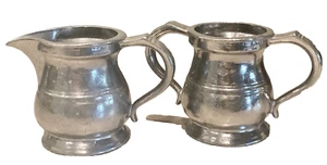 Vintage James Yates Pewter Sugar and Creamer Set PH0497 - Picture 1 of 7