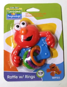 Sesame Street Inizio Elmo Giocattolo Sonaglio con Anelli NUOVO - Foto 1 di 3