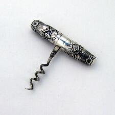 Folding Corkscrew Sterling Silver Floral and Shell Designs