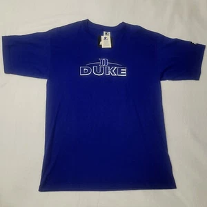 Vtg 90s DUKE BLUE DEVILS Starter Tee T Shirt Embroidered Logo Spellout DS USA - Picture 1 of 4