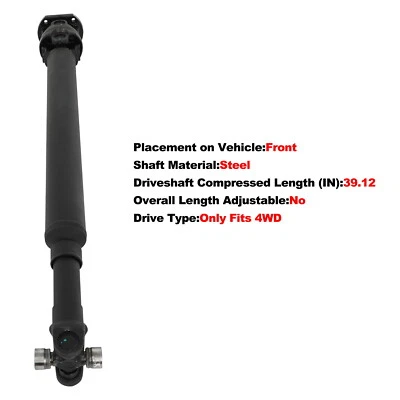 Eje de transmisión delantero para Ford Excursion V8 5,4 L 4x4 2000-2005 65-9302 yc3z4a376ab Foto 1 de 4