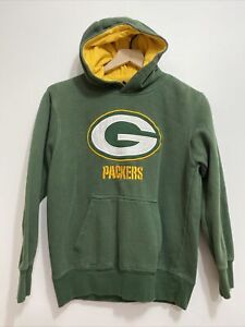 Green Bay PACKERS NFL Team Apparel Hooded sweatshirt hoodie youth Size 12 GREEN