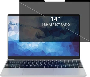 Laptop Magnetic Privacy Screen 14 Inch for 16:9 Widescreen Display, Removable La - Photo 1/3