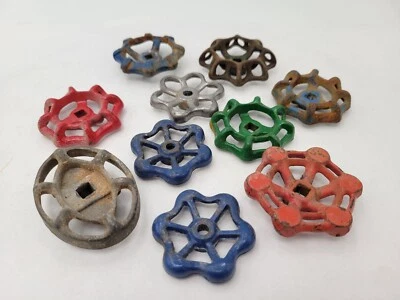 10PC Vintage Industrial Metal Outdoor Faucet Hose Bib Handle Knob Steampunk Art - Image 1 of 4