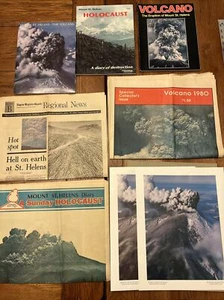 Mount St. Helens Eruption Book newspapers photos Volcano Shot Glass Paper Weight - Picture 1 of 12