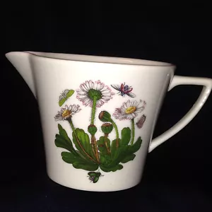PORTMEIRION BOTANIC GARDEN DAISY CREAMER 10 OZ FLOWERS BUTTERFLIES INSECTS - Picture 1 of 7