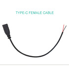 1pc 25cm/1Ft USB C Type-C Female Jack Cable 2 wires Power Pigtail 22AWG Cable