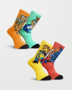 VOLCOM - Mens Bob Mollema Socks (2 Pack) - Mint - Casual Crew Socks - Picture 1 of 3