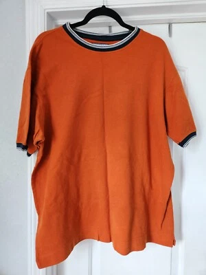 Мужская футболка премиум-класса Vintage Structure большого размера сделано в США оранжевая синяя уличная одежда - Изображение 1 из 4