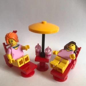 Lego parts only - SUMMER TIME - 2 Girls 2 sunbeds 2 milk shakes - as in the pict - Picture 1 of 3