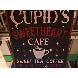 Amor's Cafe Süßigkeiten und Kaffee Deko Schild Set zum Valentinstag - Bild 1 von 5