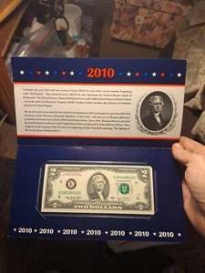 2010 ,2$ Extra Fancy Serial # Note .uncirculated..#20100012.bookend 2s - Picture 1 of 4