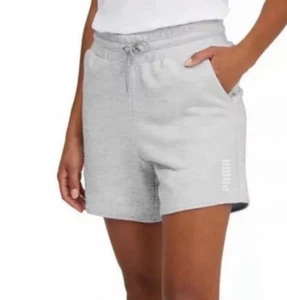 NWT Puma M Womens French Terry Shorts 5” Inseam medium gray yoga travel - Picture 1 of 8