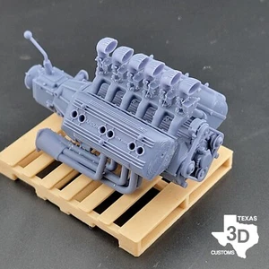 Ardun V12 6x2 Stromberg Intake model engine resin 3D printed 1:24-1:8 scale - Picture 1 of 3