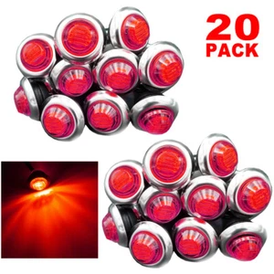 Luz marcadora lateral LED roja redonda 20X 3/4" con base de estabilidad para remolque de camión - Imagen 1 de 12