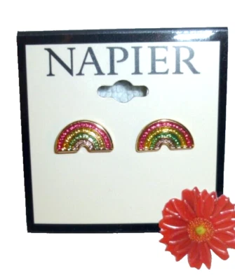 PENDIENTES ARCO IRIS ORO STUD MODA Foto 1 de 4