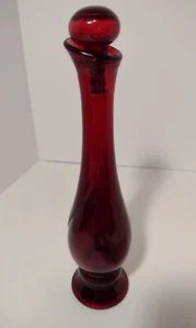 Botella de perfume vintage Avon con tapón vidrio rojo rubí 8" VACÍA  - Imagen 1 de 4