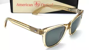 American Optical Saratoga Cat Eye Yellow Crystal Gray Womens Sunglasses 52mm - Picture 1 of 8